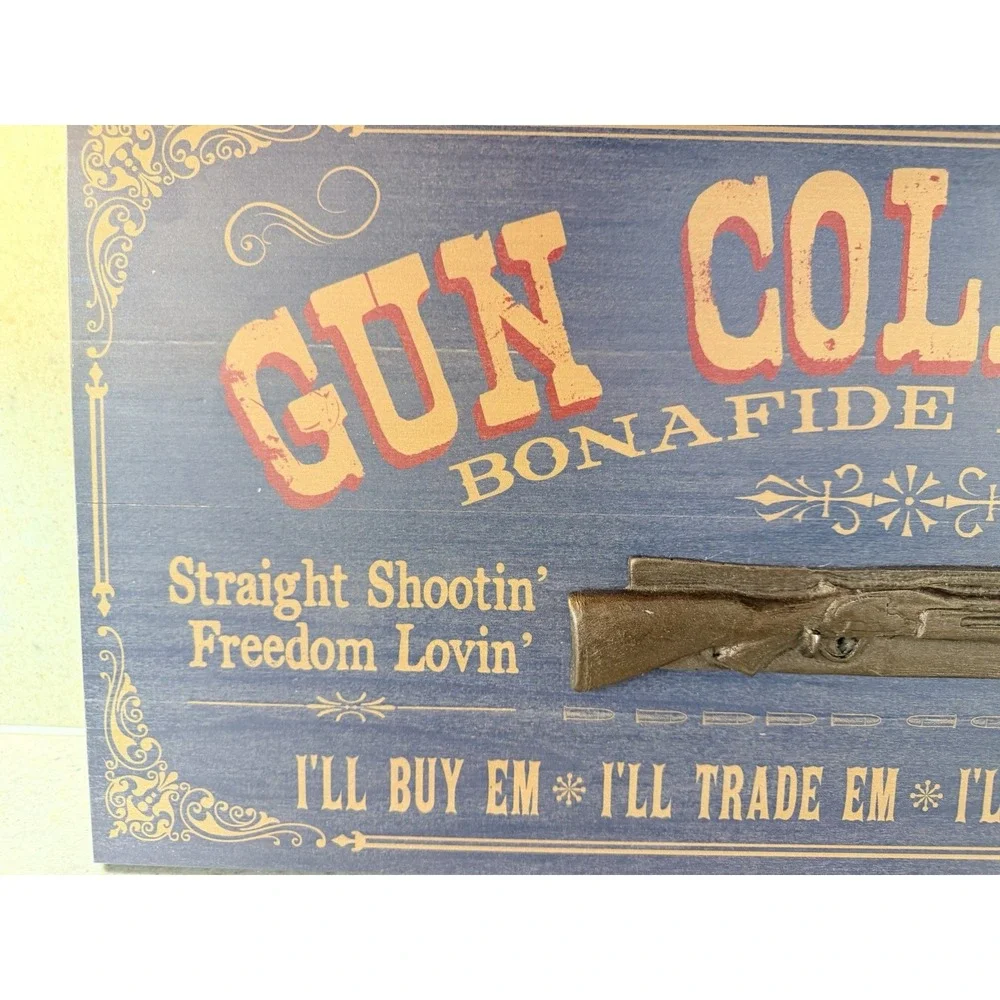 A Simpler Time Gun Collector Wood Sign 3D Rifle 2nd Amendment Wall Decor 24